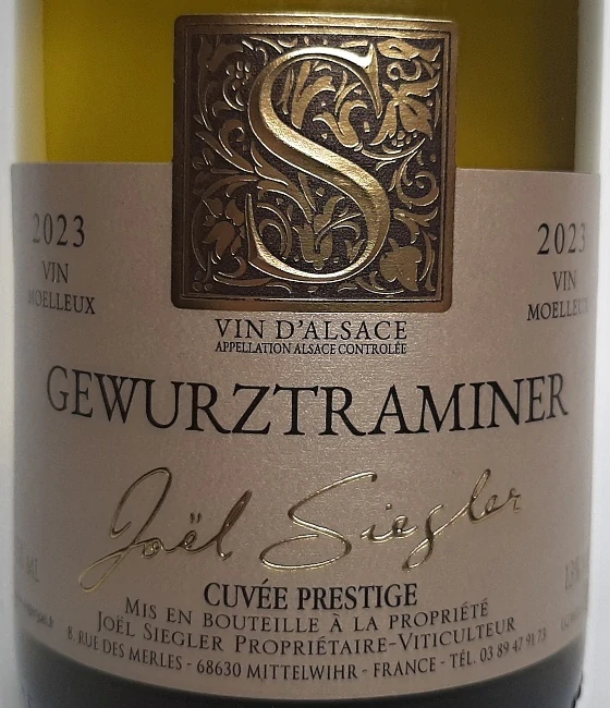 Gewurztraminer Cuvée Prestige 2023 AOC - Joel Siegler