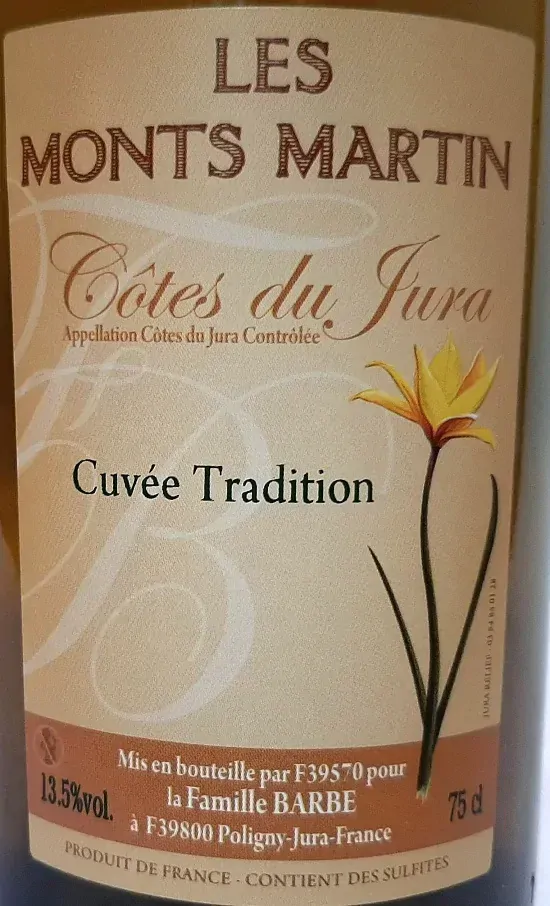 Cotes du Jura Cuvée Tradition - Domaine Les Monts Martin