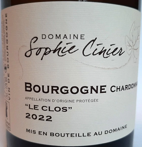 Bourgogne Chardonnay 2022 Le Clos - Domaine Sophie Cinier