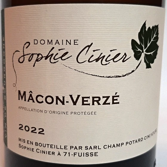 Macon - Verzé 2022 - Domaine Sophie Cinier