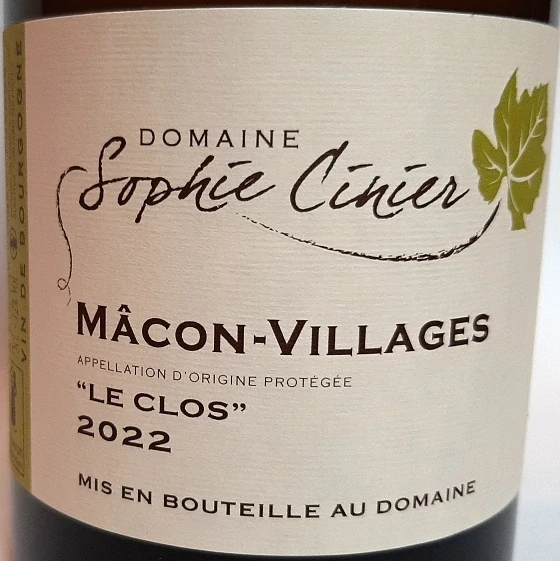 Macon – Villages 2022 Le Clos - Domaine Sophie Cinier