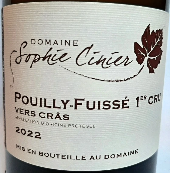 Pouilly - Fuissé 2022 1er Cru Vers Cras - Domaine Sophie Cinier