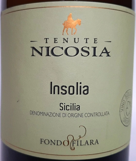 Insolia DOC 2023 Fondo Filara Organic Wine - Tenute Nicosia