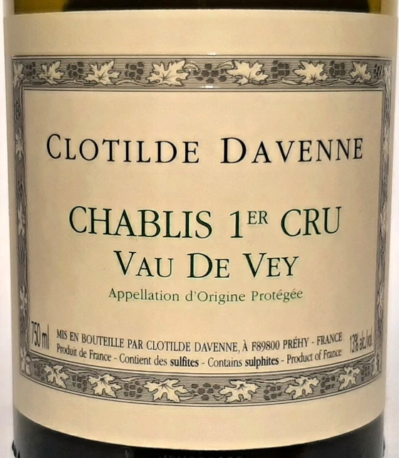 Chablis 1er Cru Vau de Vey 2022 - Clotilda Davenne