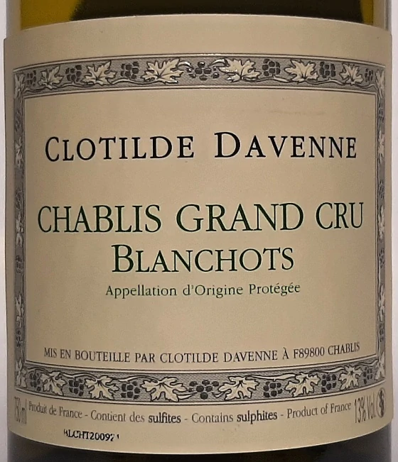 Chablis Grand Cru Blanchot 2020 - Clotilda Davenne