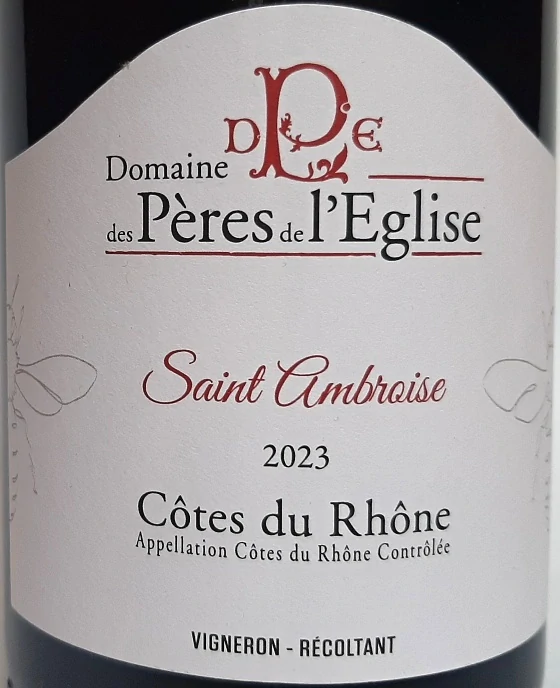 Cotes du Rhone Rouge AOC 2023 Saint Ambroise - Domaine des Peres de l´Eglise
