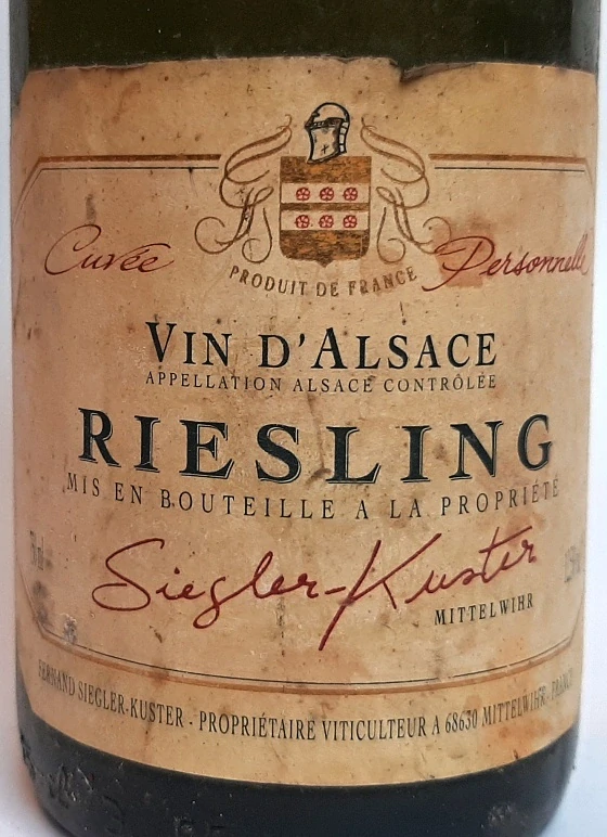 Riesling Cuvée Personnelle 1997 AOC - Joel Siegler-Kuster