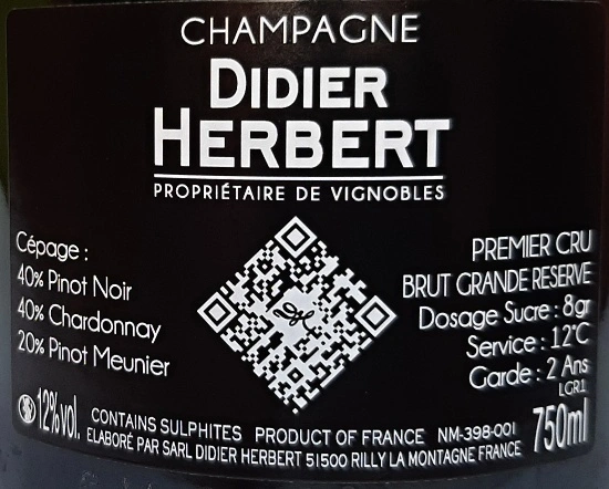 Champagne Maison Herbert Grande Réserve Premier Cru Brut - Maison Herbert