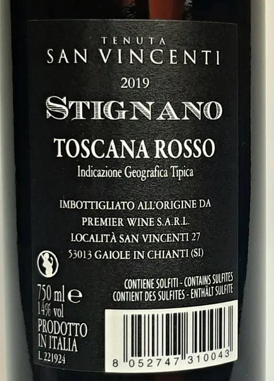 Stignano Toscana Rosso 2019 IGT - Tenuta San Vincenti