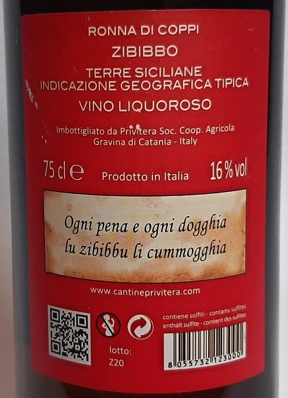 Zibibbo IGT Terra Siciliane 2020 - Cantine Privitera